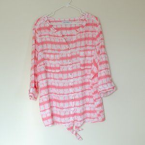 Emily Daniels Coral Linen Top